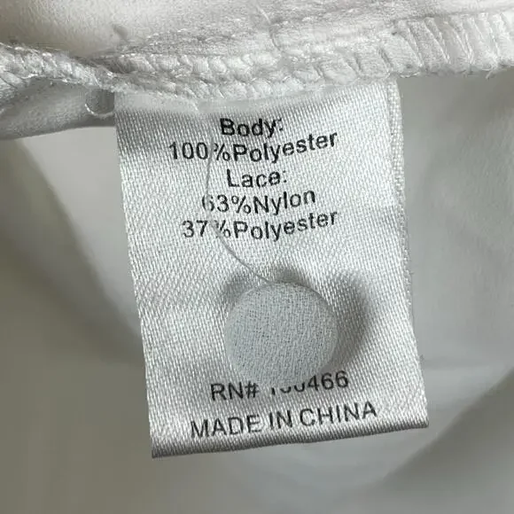 41 Hawthorn XL White Black Lace Sleeveless Top Fairy Soft Girl Cottagecore‎ - Picture 6 of 7